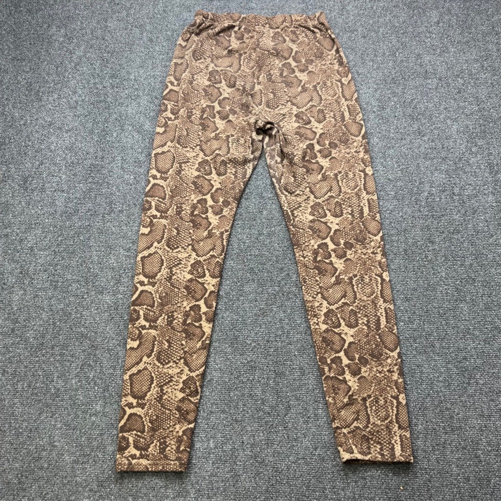 Streetwear Society Animal Print High Rise Brown Snakeskin Skinny Leggings